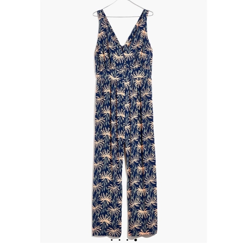 Madewell Palm print jumpsuit summer resort wear 2‎ - Picture 2 of 15